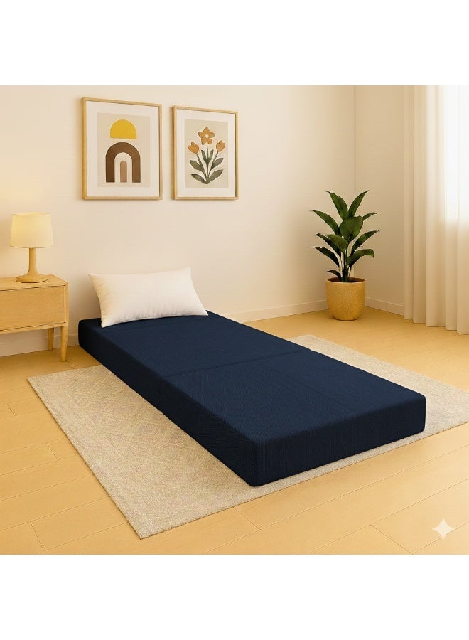 كاربنتون مرتبة إسفنجية قابلة للطي 3 قطع 180×90×10 سم – سرير أرضي محمول مع غطاء للضيوف والسفر والتخييم للأطفال - Image 3